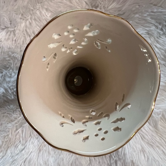 Vintage Lenox Holiday Pierced Bud Vase 8.25 Inches - Picture 4 of 8